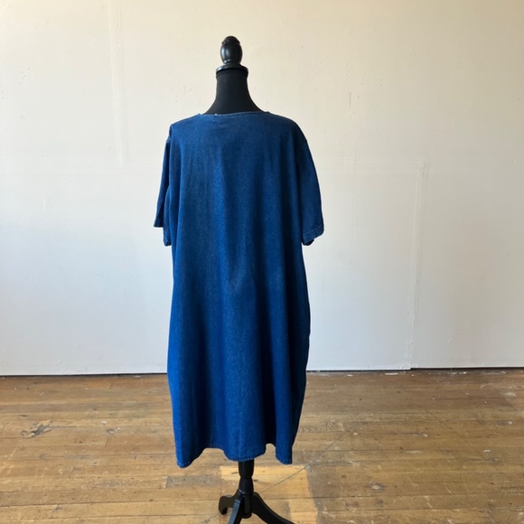 Vintage Chambray embroidered mid length dress - Picture 8 of 9